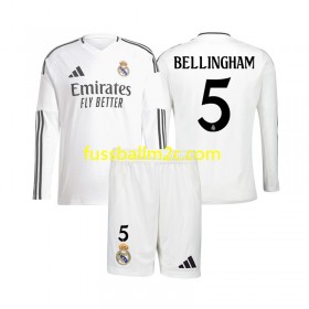 Fußballtrikots Real Madrid Jude Bellingham 5 Kinder Heim Trikotsatz 2024-2025 Langarm